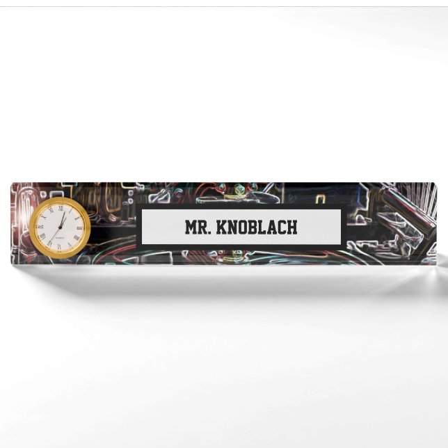 Porte-nom Pour Bureau Mouvement mécanique avec personnalisation (Devant)