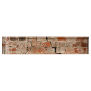 Porte-nom Pour Bureau Mur en brique fissurée