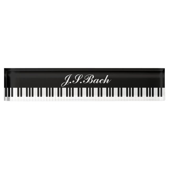 PORTE-NOM POUR BUREAU MUSIQUE DE PIANO (Devant)