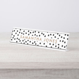 Porte-nom Pour Bureau Ne pas déranger Signal Blanc Pois Nom commercial