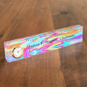 Porte-nom Pour Bureau Néon liquide de couleur