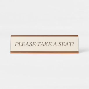 Porte-nom Pour Bureau Nettoyez "S'IL VOUS PLAÎT, PRENEZ PLACE !"