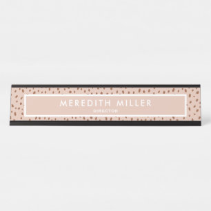 Porte-nom Pour Bureau Nom Beige tendance avec Terracotta Boho Brown