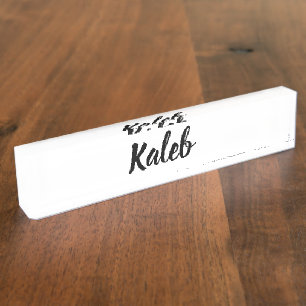 Porte-nom Pour Bureau Nom de Kaleb Mens