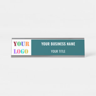 Porte-nom Pour Bureau Nom du logo de l'entreprise Titre Couleurs Nom du 