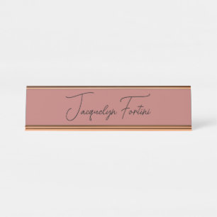 Porte-nom Pour Bureau Nom du script de calligraphie minimaliste élégant