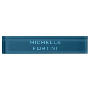 Porte-nom Pour Bureau Nom lisible moderne Plain Ocean & Sky Blue