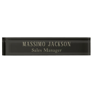 Porte-nom Pour Bureau Nom minimaliste personnalisé gris pastel personnal