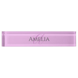 Porte-nom Pour Bureau Nom Monogramme Lettre initiale Orchid & Lilac