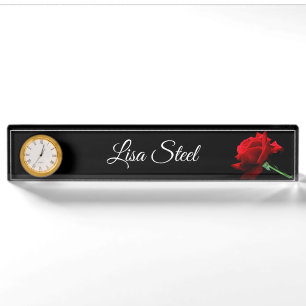 Porte-nom Pour Bureau Nom personnalisé Code du bureau d'horloge
