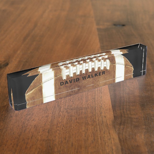 Porte-nom Pour Bureau Nom personnalisé du football (Taille)