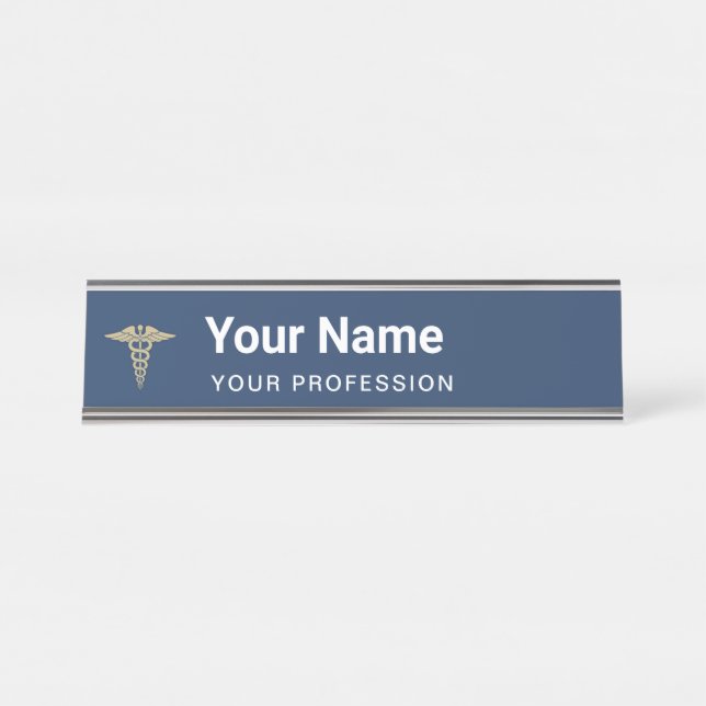 Porte-nom Pour Bureau Nom personnalisé Médecin Infirmière Professionnel (Devant)