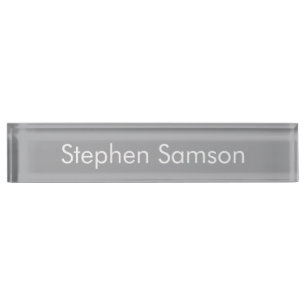 Porte-nom Pour Bureau Nom personnalisé minimaliste gris