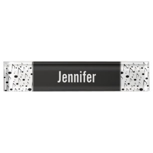Porte-nom Pour Bureau Nom personnalisé + Motif de nombreuses notes de mu