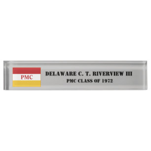 Porte-nom Pour Bureau NOMMÉ DE BUREAU PMC avec indicateur PMC (TEXTE NO