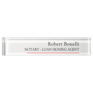 Porte-nom Pour Bureau Notaire moderne minimaliste rouge clair