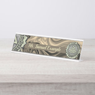 Porte-nom Pour Bureau Noyer noir (déformé)