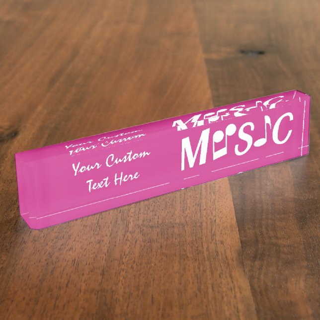 Porte-nom Pour Bureau Numéro de bureau personnalisé MUSIQUE (Taille)