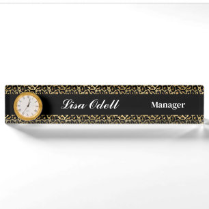 Porte-nom Pour Bureau Numéro du bureau d'horloge personnalisé