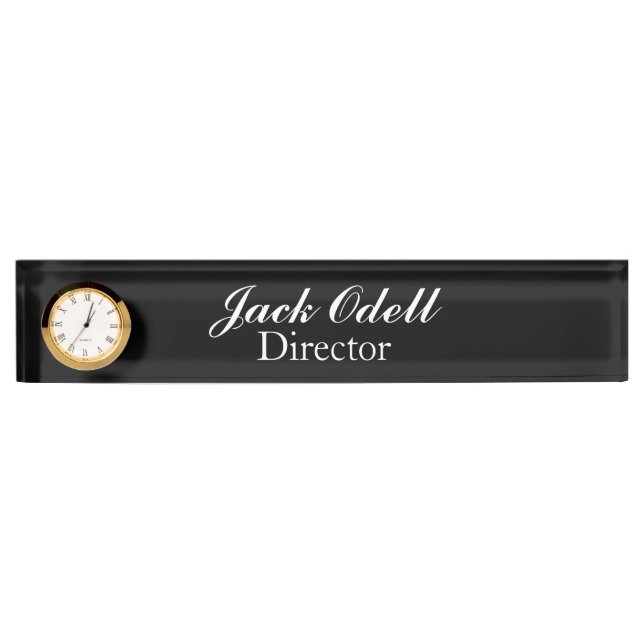 Porte-nom Pour Bureau Numéro du bureau d'horloge personnalisé (Devant)