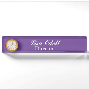 Porte-nom Pour Bureau Numéro du bureau d'horloge personnalisé