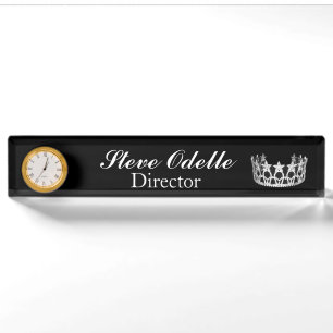 Porte-nom Pour Bureau Numéro du bureau d'horloge personnalisé du concour