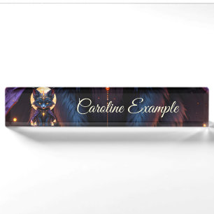 Porte-nom Pour Bureau Nyx – Gardien du Clair de Lune.