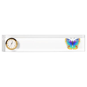 Porte-nom Pour Bureau Oeil de paon arc-en-ciel