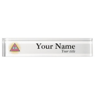 Porte-nom Pour Bureau Oeil freemasonique
