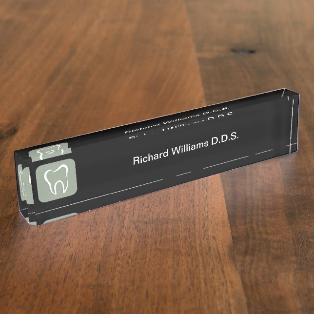 Porte-nom Pour Bureau Office Dentiste Conçu Professionnellement (Taille)