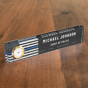 Porte-nom Pour Bureau Officier de police de ligne mince
