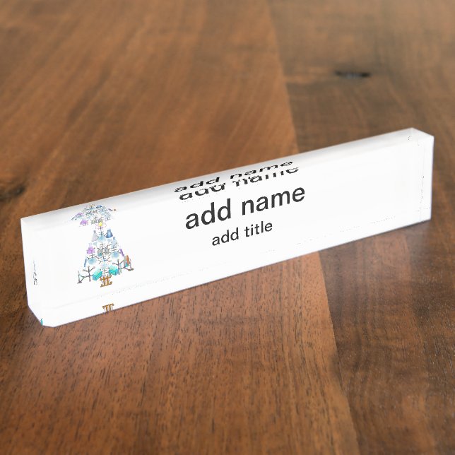 Porte-nom Pour Bureau Oh Chimie, Oh Arbre Chimiste (Taille)