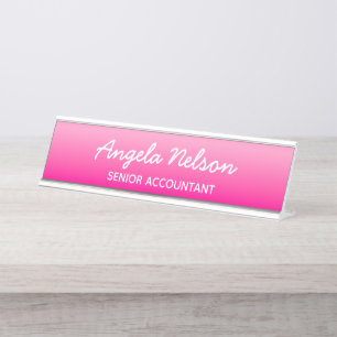 Porte-nom Pour Bureau Ombre rose clair et rose vif