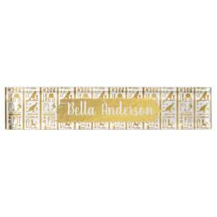 Porte-nom Pour Bureau Or & blanc Egypte Glam Moderne Chic