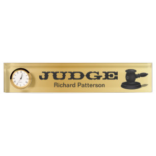 Porte-nom Pour Bureau Or et avocat noir du juge de la loi