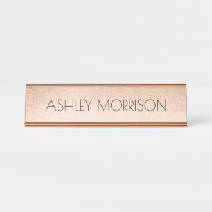 Porte-nom Pour Bureau Or rose de Faux
