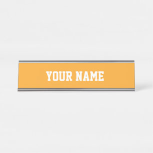 Porte-nom Pour Bureau Orange et blanc