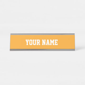 Porte-nom Pour Bureau Orange et blanc