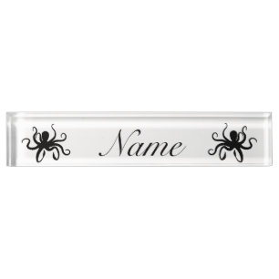 Porte-nom Pour Bureau Otopus Silhouette Thunder_Cove
