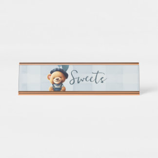 Porte-nom Pour Bureau Panneau Baby shower Ours