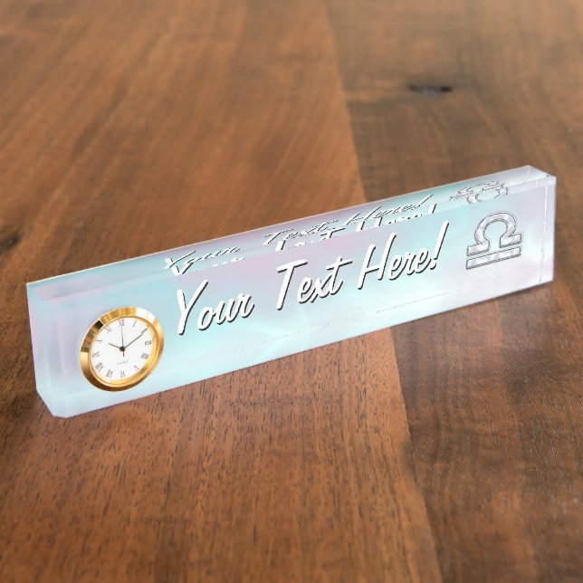 Porte-nom Pour Bureau Panneau Libra Mère de style perle (Taille)