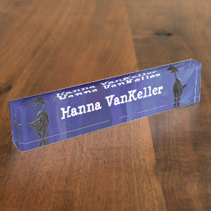 Porte-nom Pour Bureau Papeterie pour chat noir