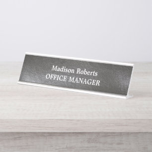 Porte-nom Pour Bureau Papier peint en cuir élégant moderne