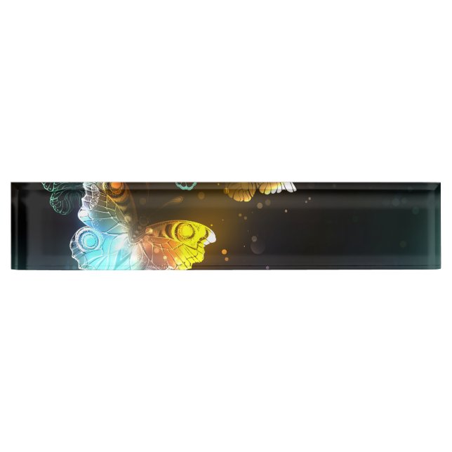 Porte-nom Pour Bureau Papillon lumineux et papillons de nuit (Devant)