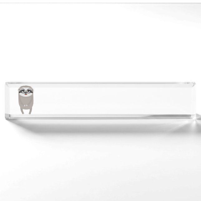 Porte-nom Pour Bureau Paresse nerd avec des verres (Devant)
