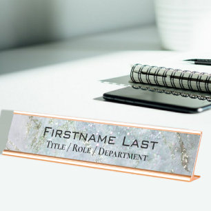 Porte-nom Pour Bureau Parties scintillant élégante Marbre étincelant 