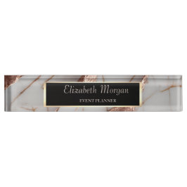 Porte-nom Pour Bureau Parties scintillant tendance en cuivre marbre