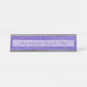 Porte-nom Pour Bureau Parties scintillant violette personnalisée Chic
