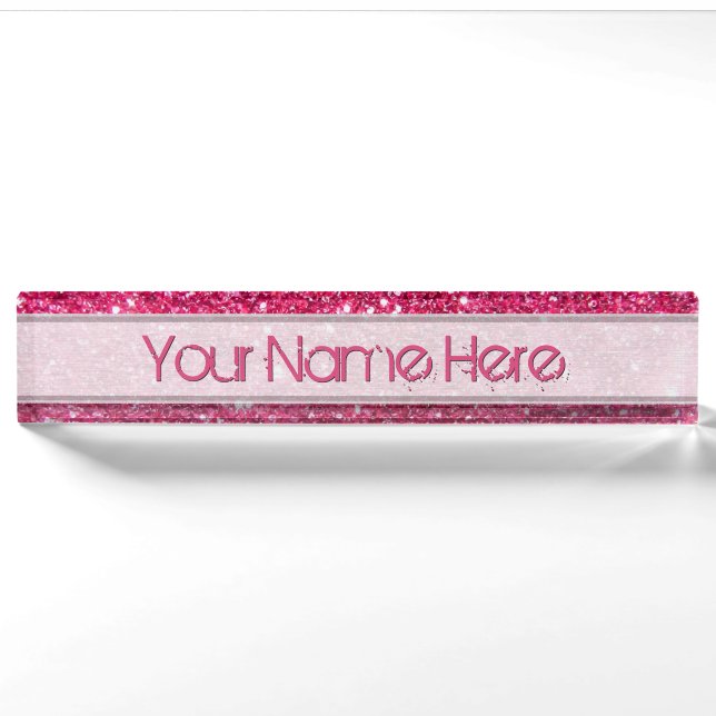 Porte-nom Pour Bureau Parties scintillantes de roses indien de charme (Devant)