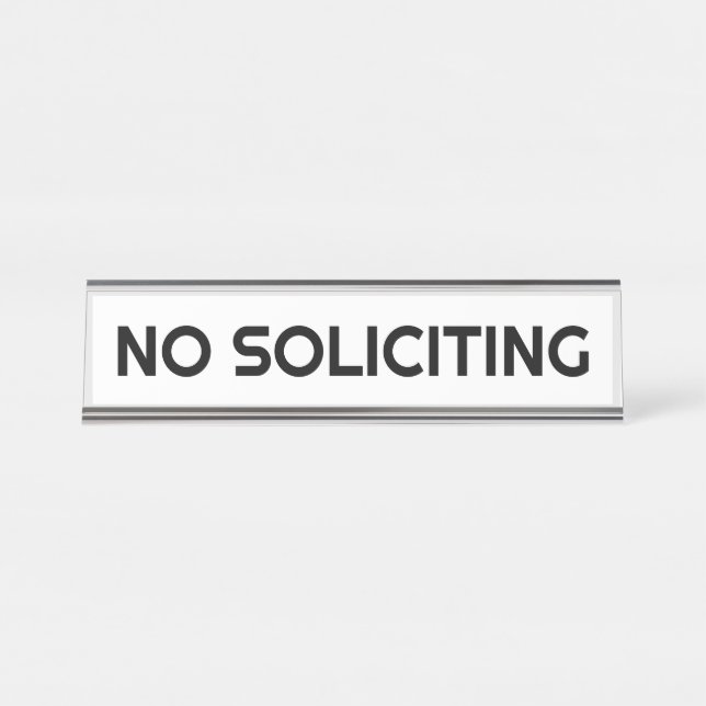PORTE-NOM POUR BUREAU PAS DE SOLICITATION (Devant)